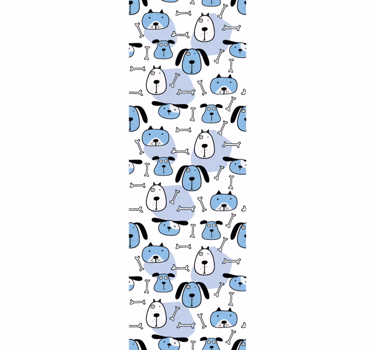 Blind children blue drawn dogs pattern - TenStickers