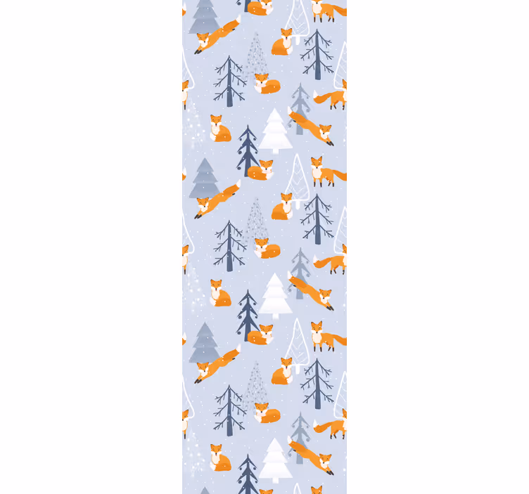 Blind children cute fox winter forest pattern design - TenStickers