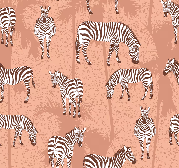 Blind children zebra and palms brown - TenStickers