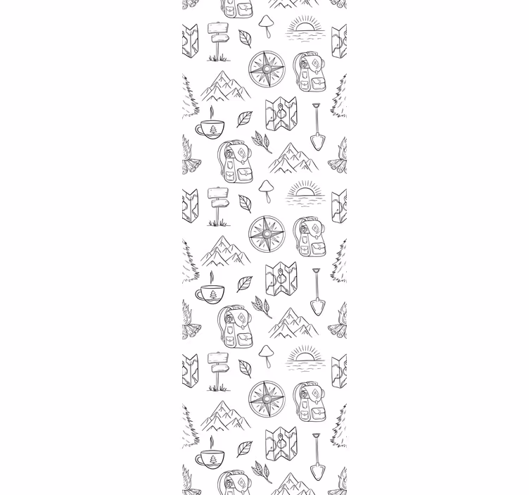 Blind children hand-drawn compass mountain gear - TenStickers