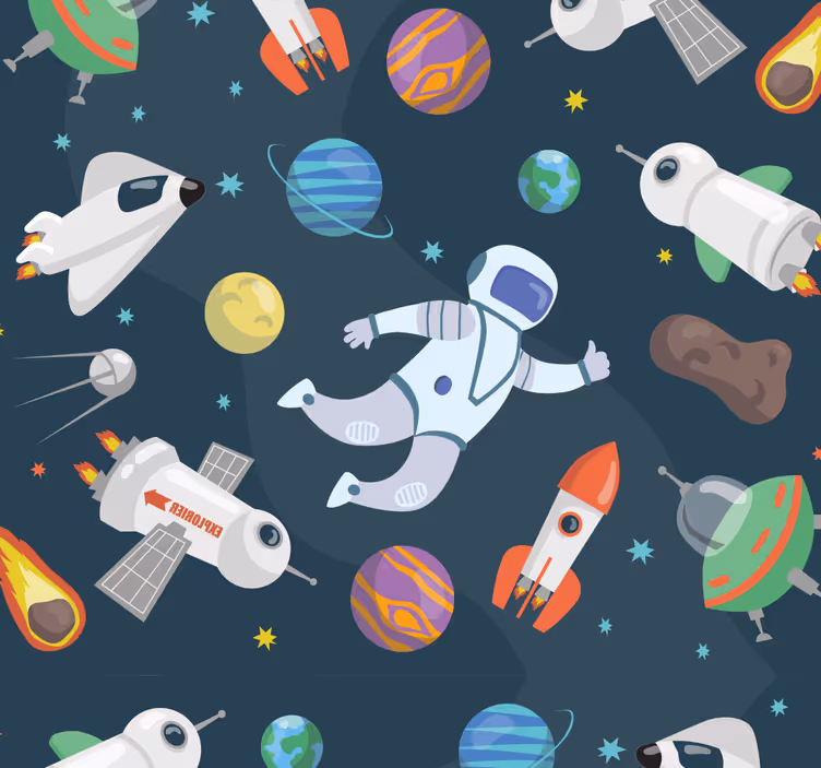 Blind children space ships - TenStickers