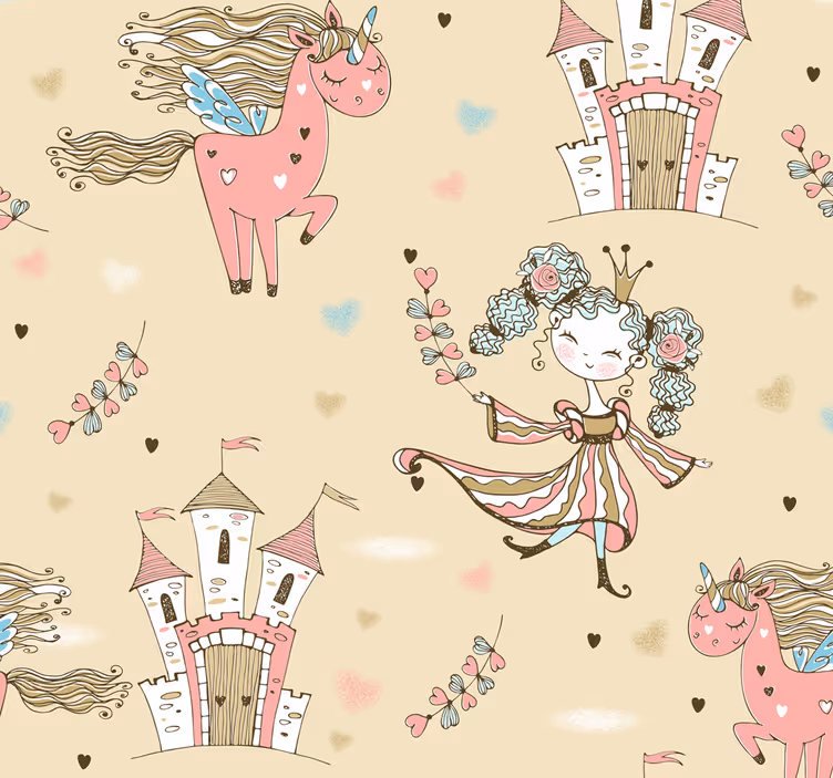 Blind children unicorn castle and princess - TenStickers