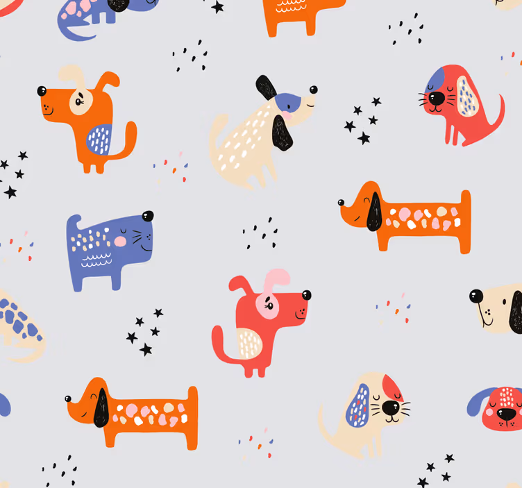 Blind children illustrated dogs - TenStickers
