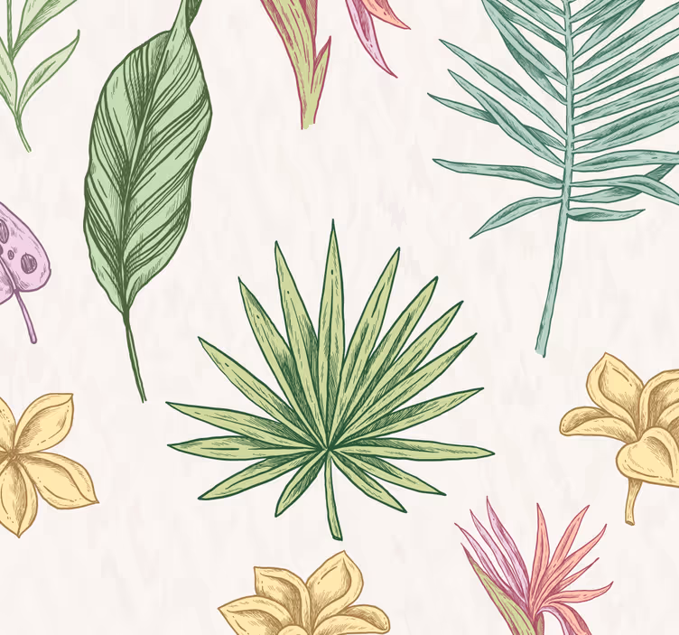Blind children experience flowers and palm trees - TenStickers