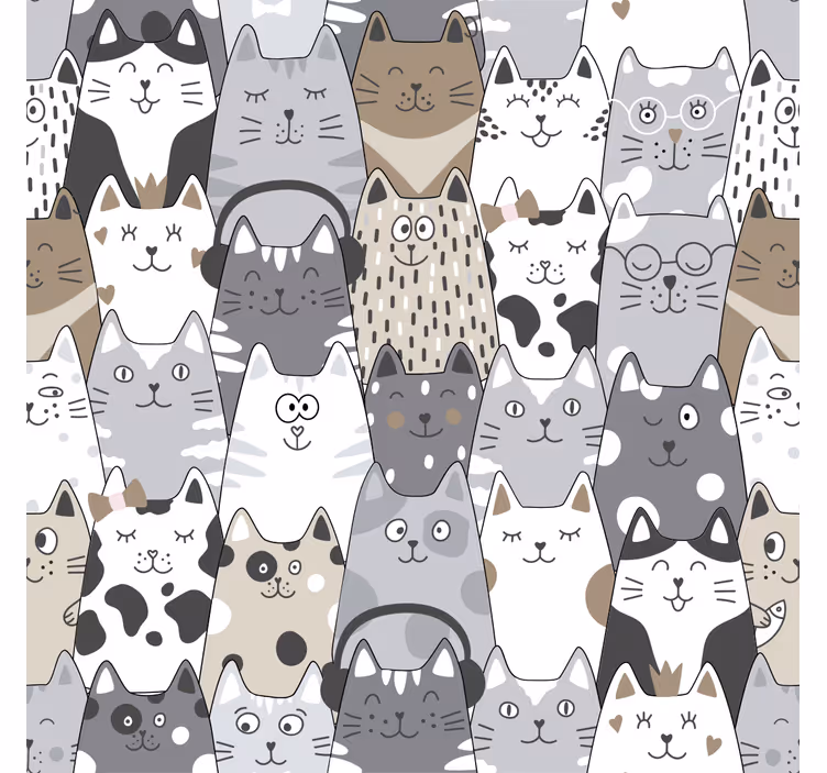 Blind children cartoon cats - TenStickers