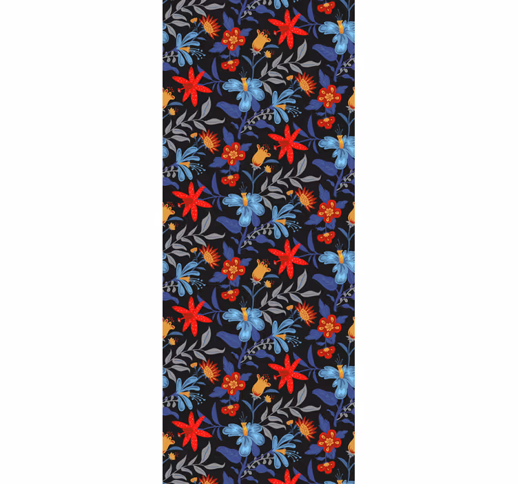 Blind office flowerprint 'tricot' black - TenStickers