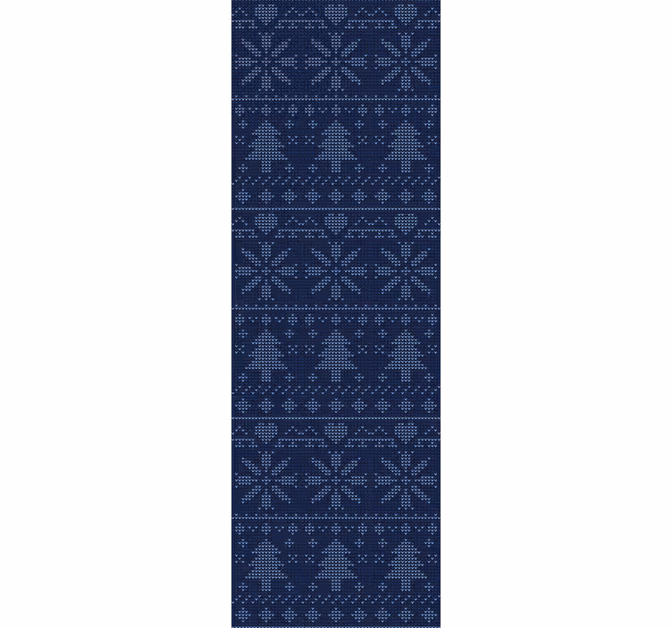 Blind office navy blue christmas knit pattern - TenStickers