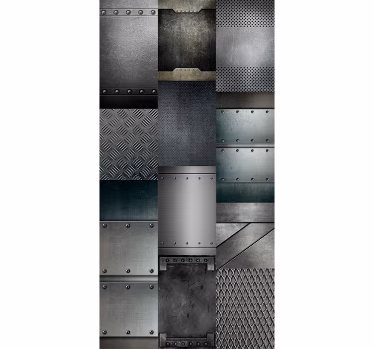 Modern blind in metal black blocks pattern - TenStickers