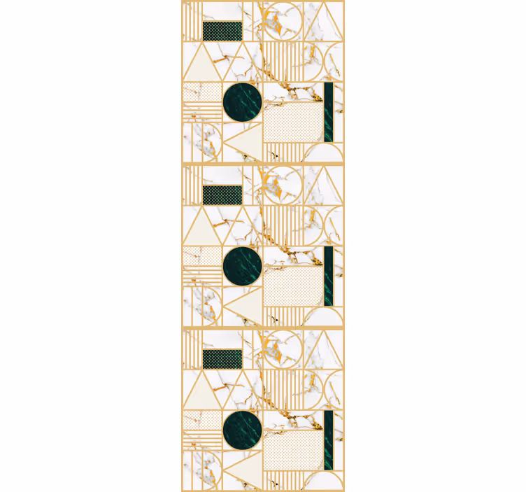 Modern blind in white marble geometric design - TenStickers
