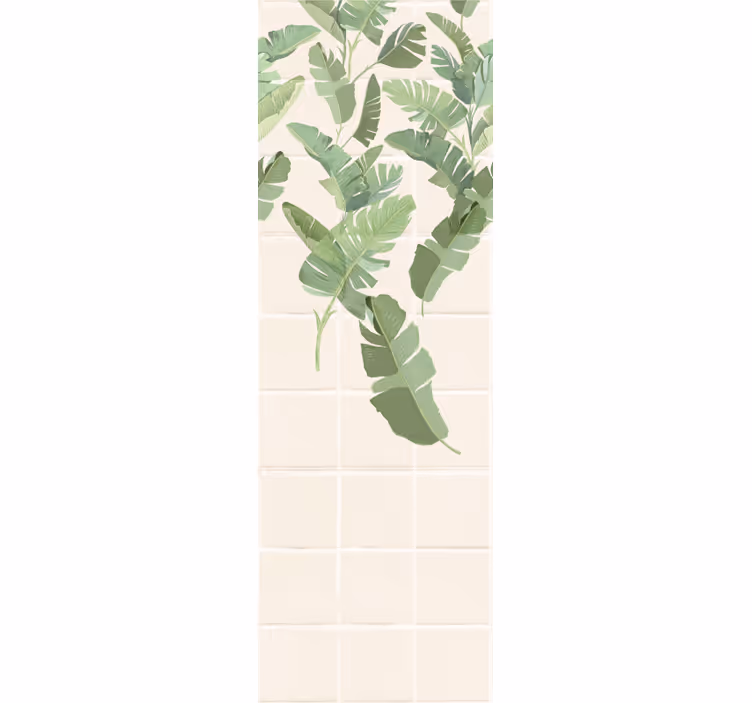Modern blind with eclectic palm pattern tiles - TenStickers