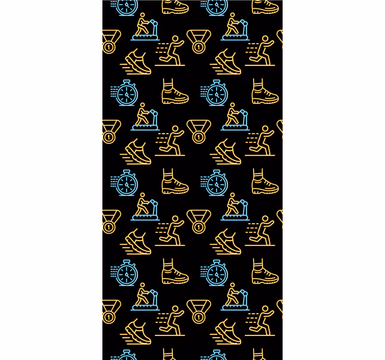 Modern blind with neon color vector icons on black - TenStickers