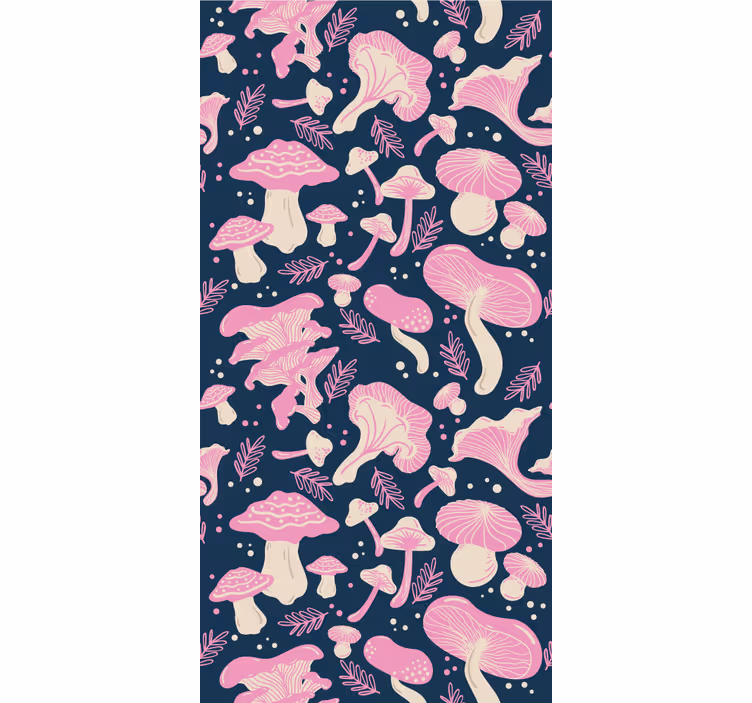 Modern blind pink mushroom seamless design - TenStickers