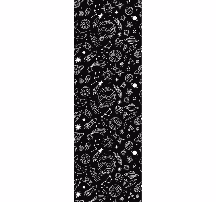 Modern blind with black and white cosmic designs - TenStickers
