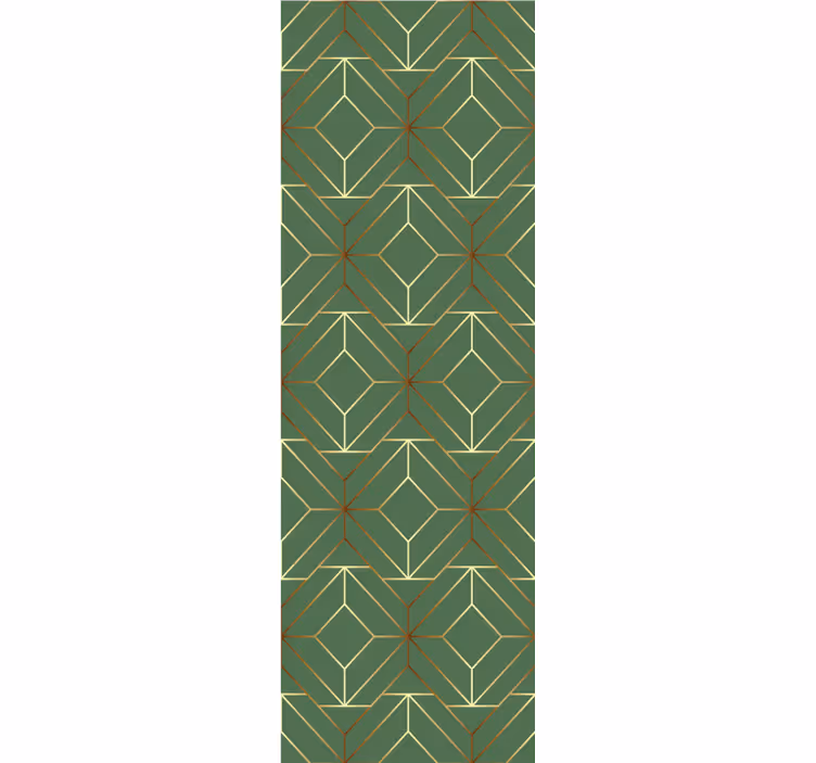 Modern blind metallic green squares with gold outlines - TenStickers