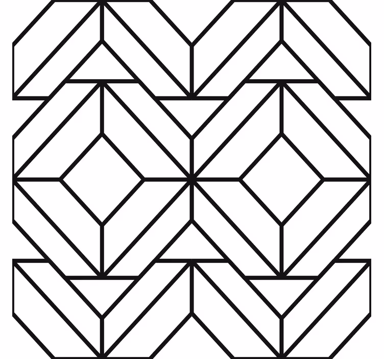 Modern blind with black and white geometric design - TenStickers