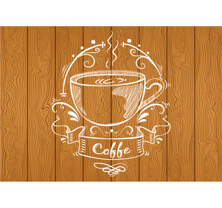 Blind kitchen coffee wooden panels - TenStickers