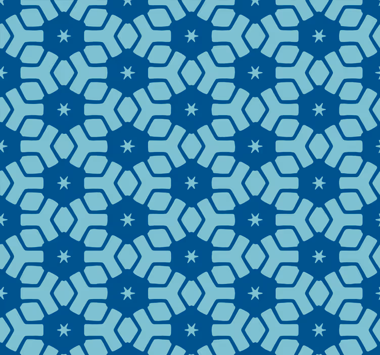 Bathroom blind in blue tile design - TenStickers