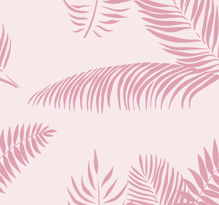 Blind pink large palm leaves - TenStickers
