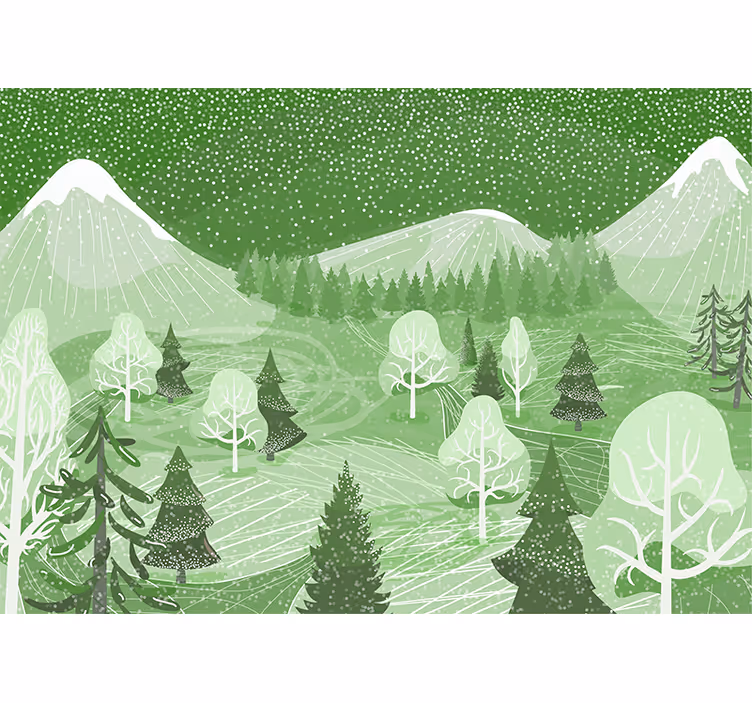 Blind kitchen green vintage forest - TenStickers