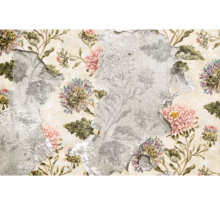 Blind kitchen vintage floral beige background - TenStickers