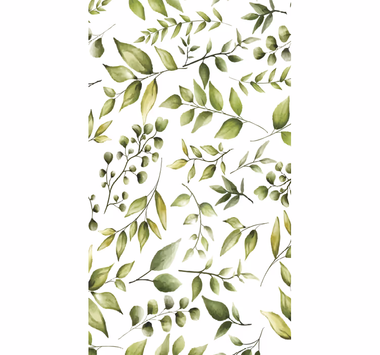 Blind kitchen watercolor eucalyptus leaves design - TenStickers
