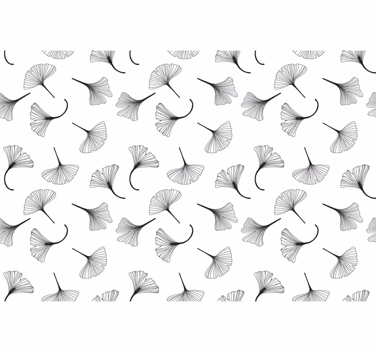 Blind kitchen ginkgo leaves black pattern - TenStickers