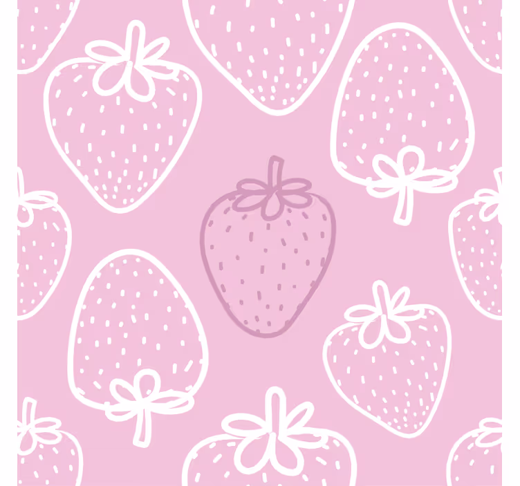 Blind kitchen seamless pink strawberry gift wrap - TenStickers