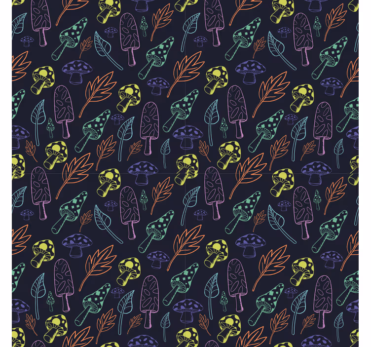 Blind kitchen with vibrant mushroom design - TenStickers