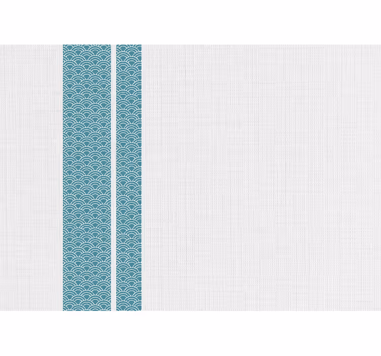 White window blind with japandi blue stripes - TenStickers