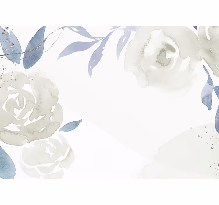 White window blind floral decor artistic illustration - TenStickers