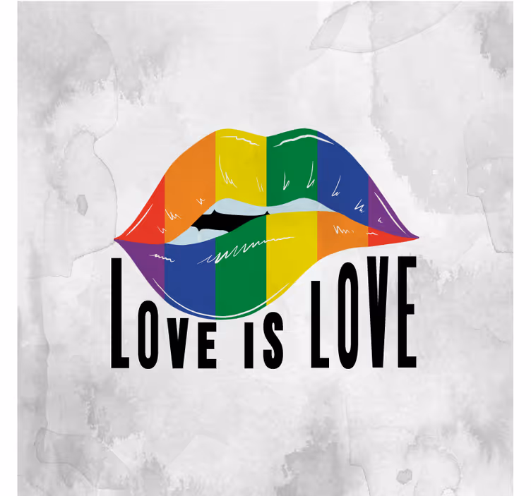 Living room blind with pride day lips design - TenStickers