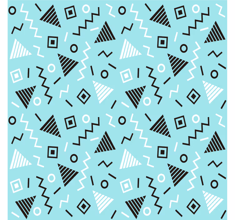 Living room blind with 80s memphis style pattern - TenStickers
