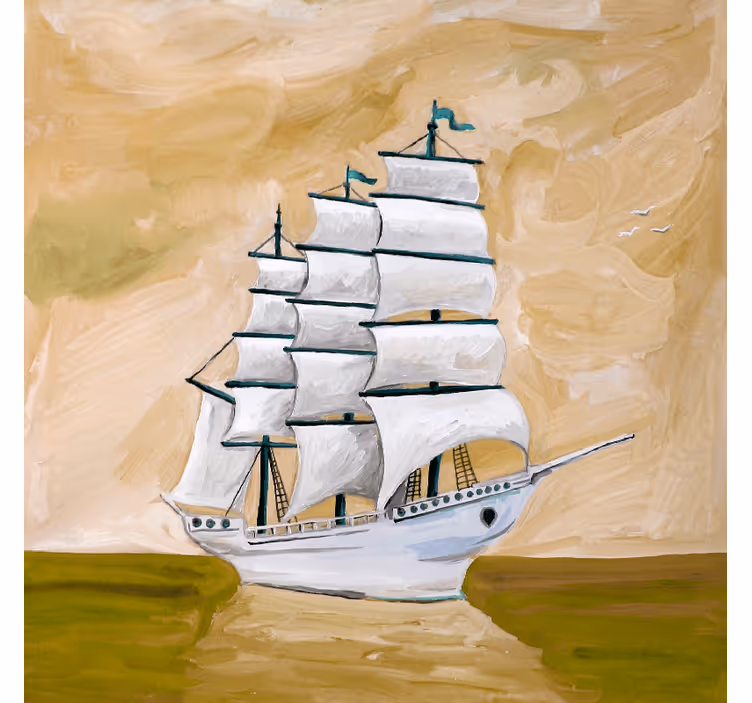 Living room blind contemporary ghost ship painting - TenStickers