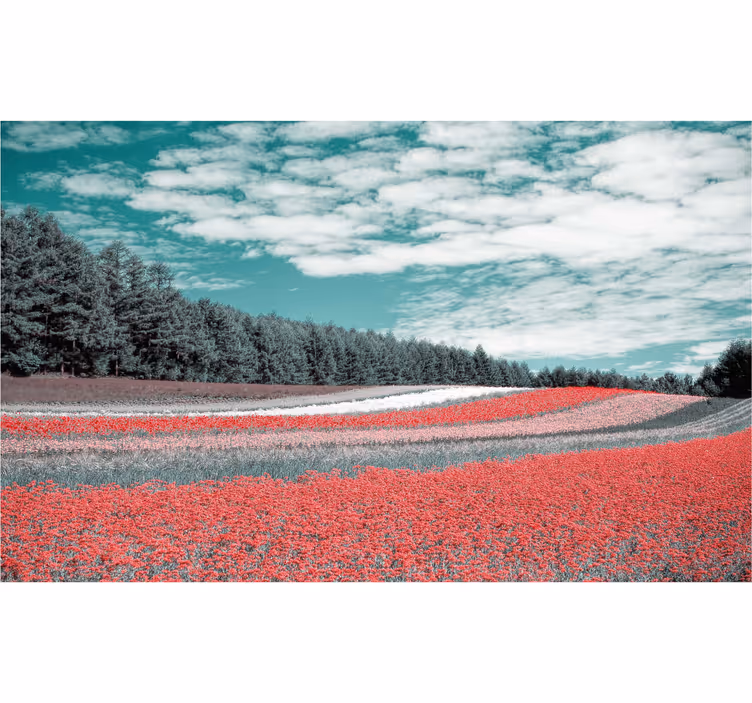 Living room blind inspired by diverse flower fields - TenStickers
