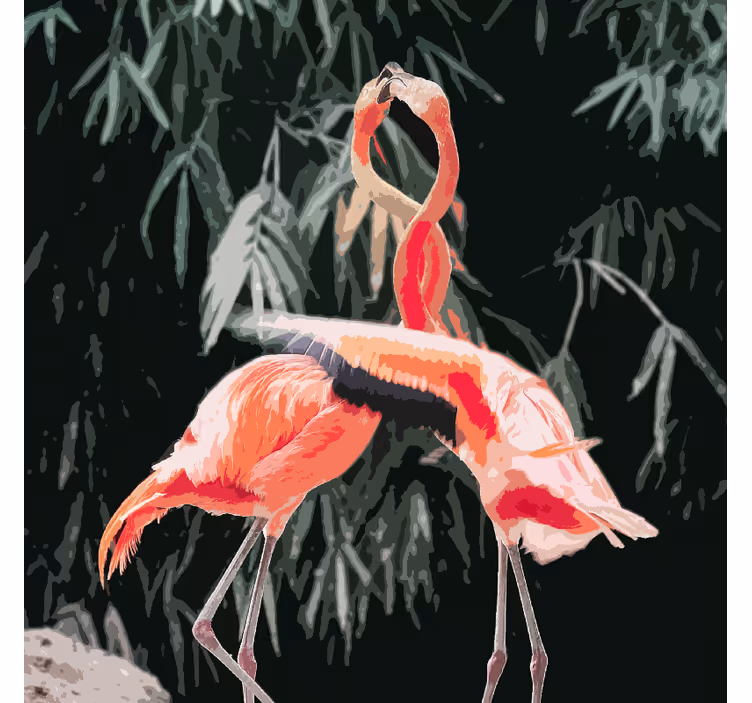 Living room blind with beautiful flamingo design - TenStickers