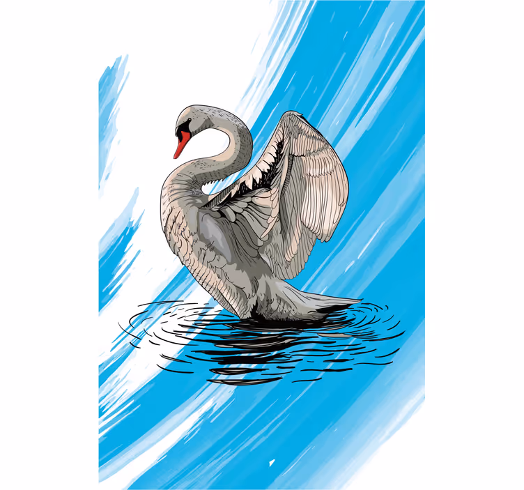 Living room blind swan design - TenStickers