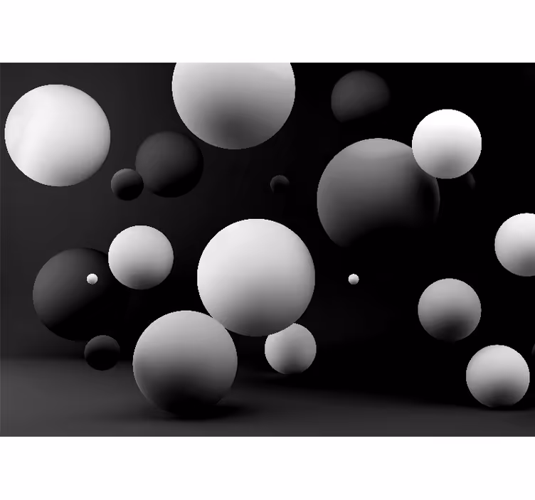 Black roller blind with white spheres design - TenStickers