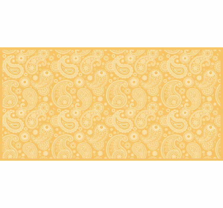 Blind yellow arabic paisley pattern fabric - TenStickers