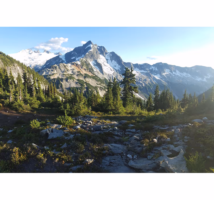 Living room blind with stunning mountain view - TenStickers