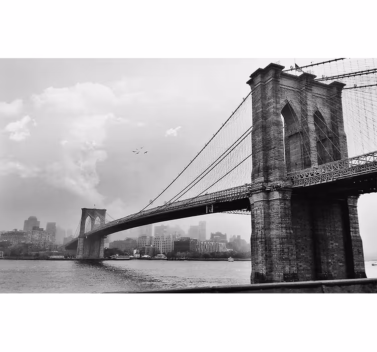 Living room blind new york bridge wall mural - TenStickers