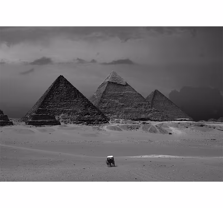 Living room blind wall mural of the pyramids - TenStickers