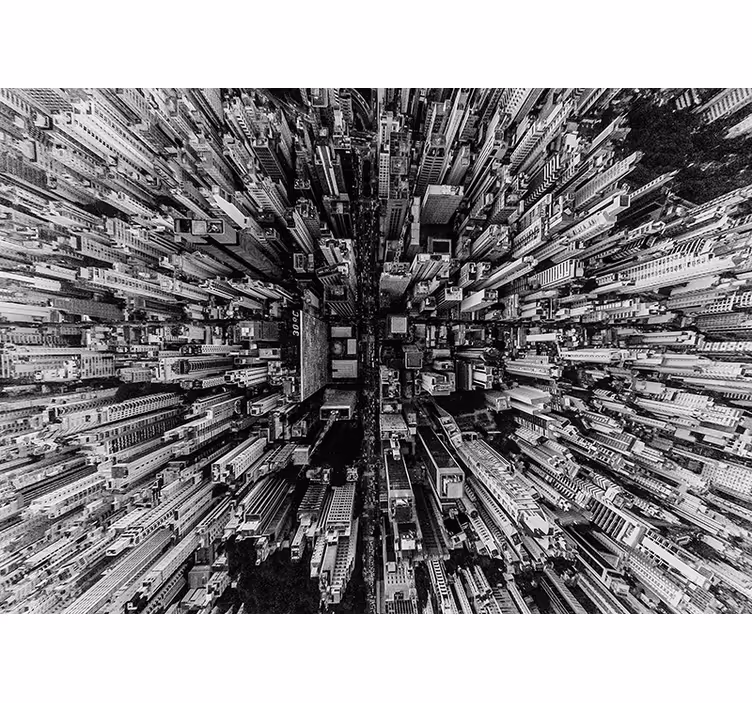 Living room blind city view elegance - TenStickers