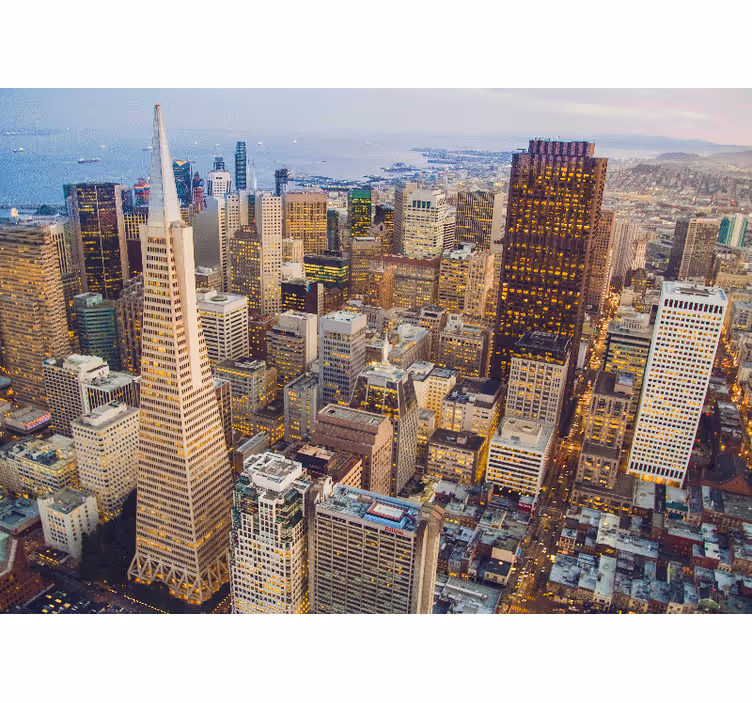 Living room blind inspired by san francisco's skyline - TenStickers