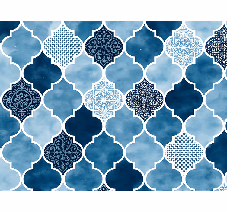 Blind blue watercolor moroccan design - TenStickers