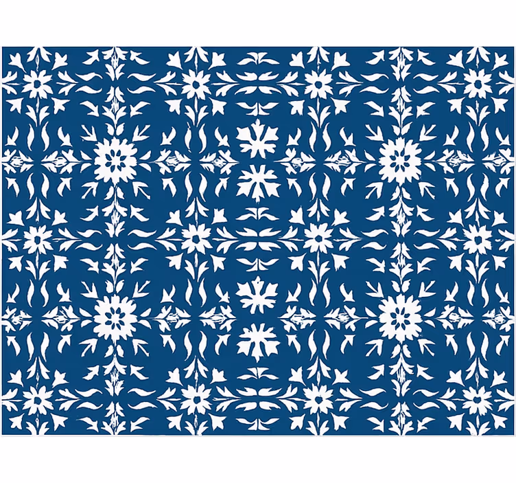 Blind blue white tiled design - TenStickers