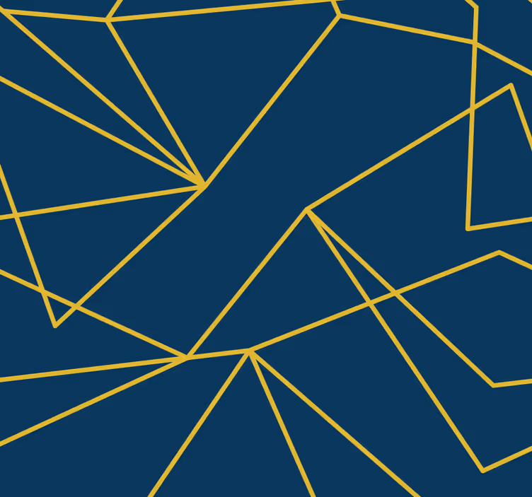 Blind blue geometric gold lines - TenStickers