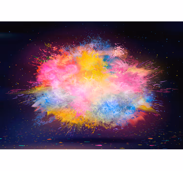 Living room blind with vibrant color burst - TenStickers
