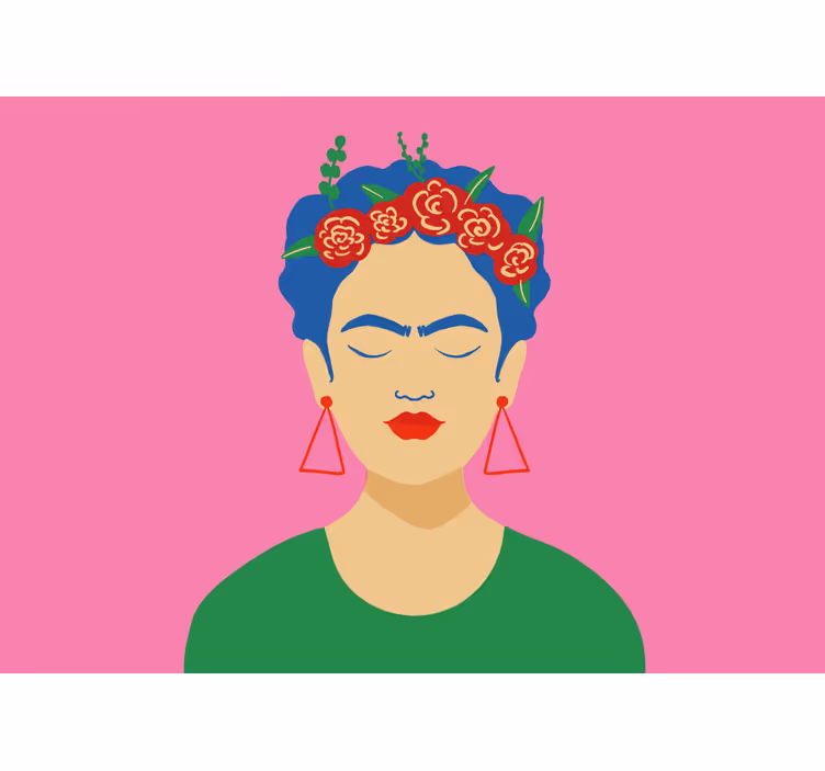 Living room blind with frida kahlo pop art design - TenStickers