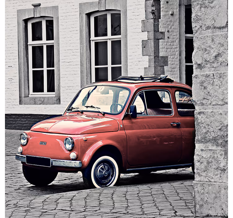 Living room blind vintage old fiat 500 design - TenStickers