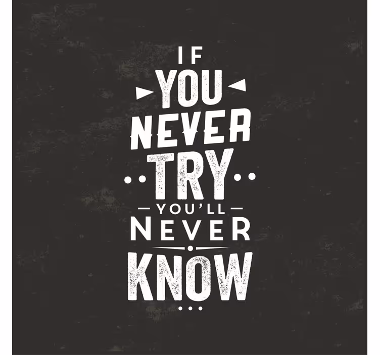 Living room blind if you never try you'll never know - TenStickers